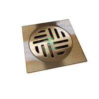 Rejilla Piso Vector Dorado Cepillado  10x10cm