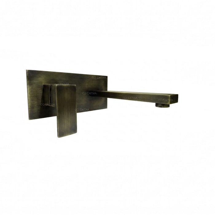 Griferia Mezclador Square  Lavamanos Pared Bronce Antiguo