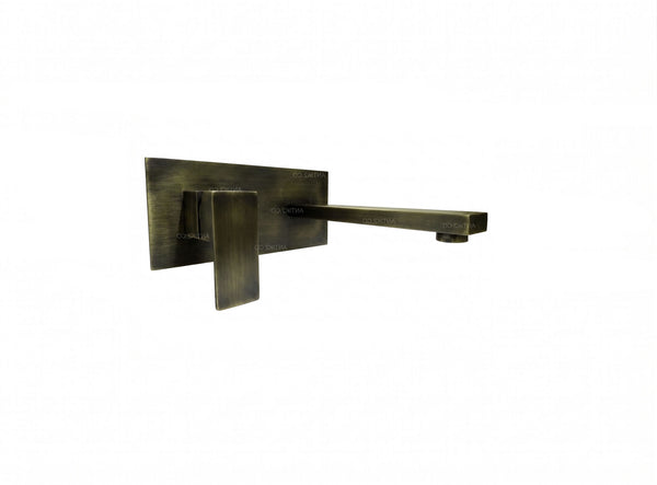 Griferia Mezclador Square  Lavamanos Pared Bronce Antiguo
