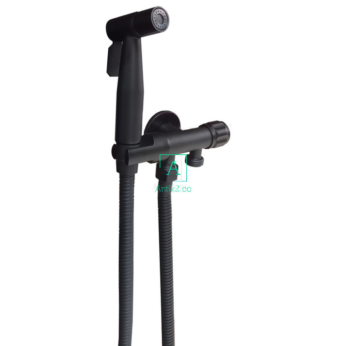 Set Ducha Bidet Negro Mate + Desviador con soporte