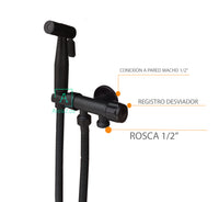 Set Ducha Bidet Negro Mate + Desviador con soporte