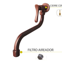 Griferia Pared Vintage Stylo  Cobre Antiguo