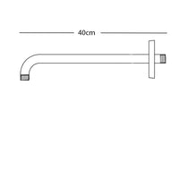 Tubo Ducha Pared 40 cm Gun Gray