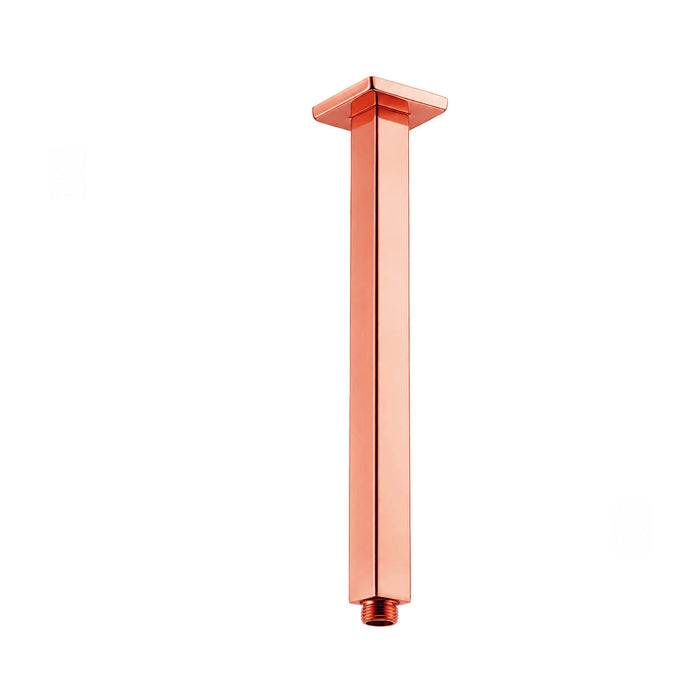 Tubo Ducha Techo Cuadrado 25cm Oro rosa