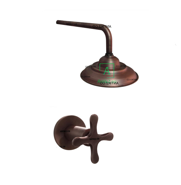 Registro Trebol + Ducha 20cm Cobre Antiguo