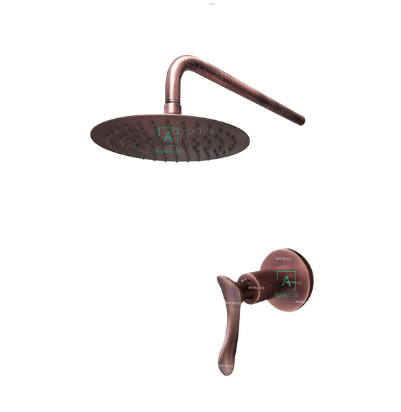 Set Registro y ducha 20cm Cobre antiguo