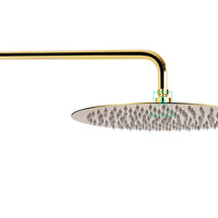 Ducha Redonda 20cm Con tubo Dorada