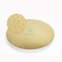 Ducha Redonda 20cm Con tubo Dorada