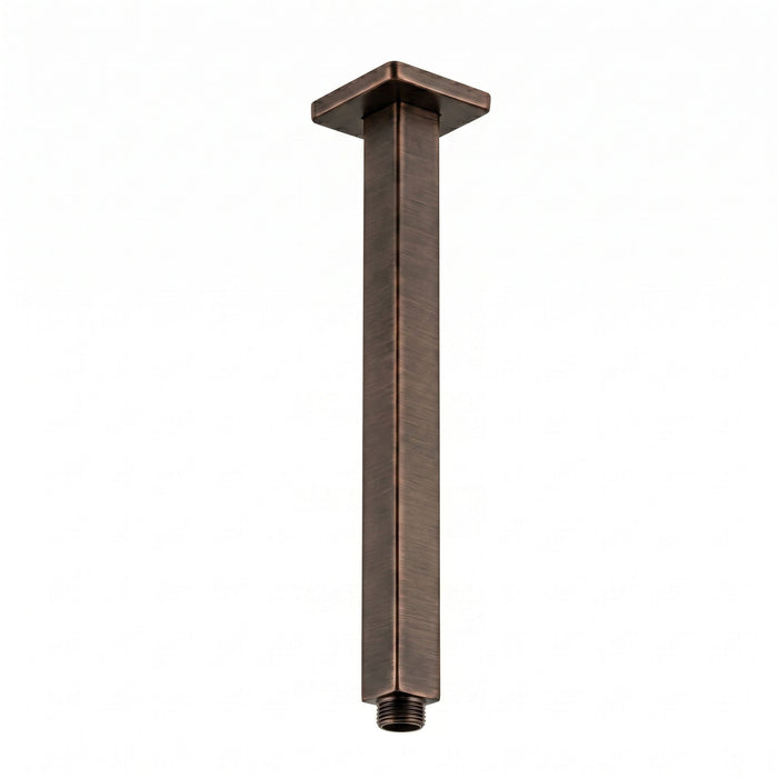 Tubo Ducha Techo Cuadrado 25 cm Cobre Antiguo