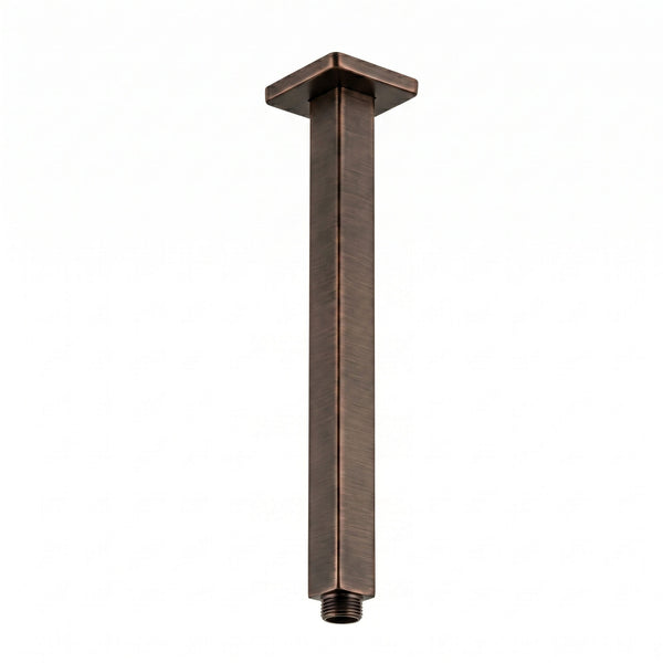 Tubo Ducha Techo Cuadrado 25 cm Cobre Antiguo