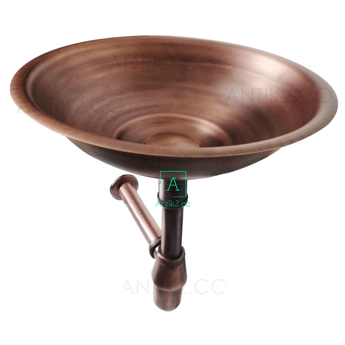 Lavamanos 35cm + Desague y sifon  Cobre Antiguo