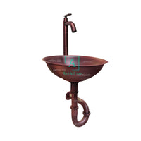 Kit lavamanos cobre Antiguo 38cm + Grifo y Desague