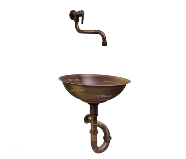 Kit lavamanos Bronce Antiguo 35cm