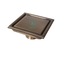 Rejilla Piso Invisible Bronce Antiguo Cuadrada  10x10cm