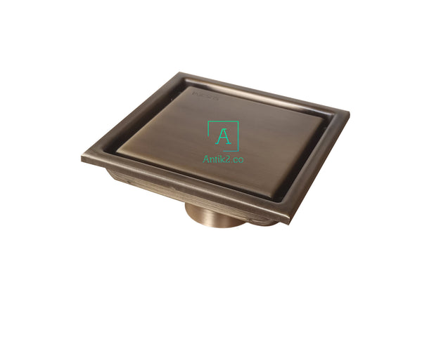 Rejilla Piso Invisible Bronce Antiguo Cuadrada  10x10cm