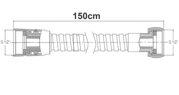 Manguera Para Teleducha  150cm Niquel Satin
