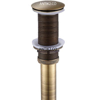 Desagüe push Lavamanos Bronce Antiguo Rosca Larga (11cm)