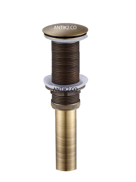 Desagüe push Lavamanos Bronce Antiguo Rosca Larga (11cm)