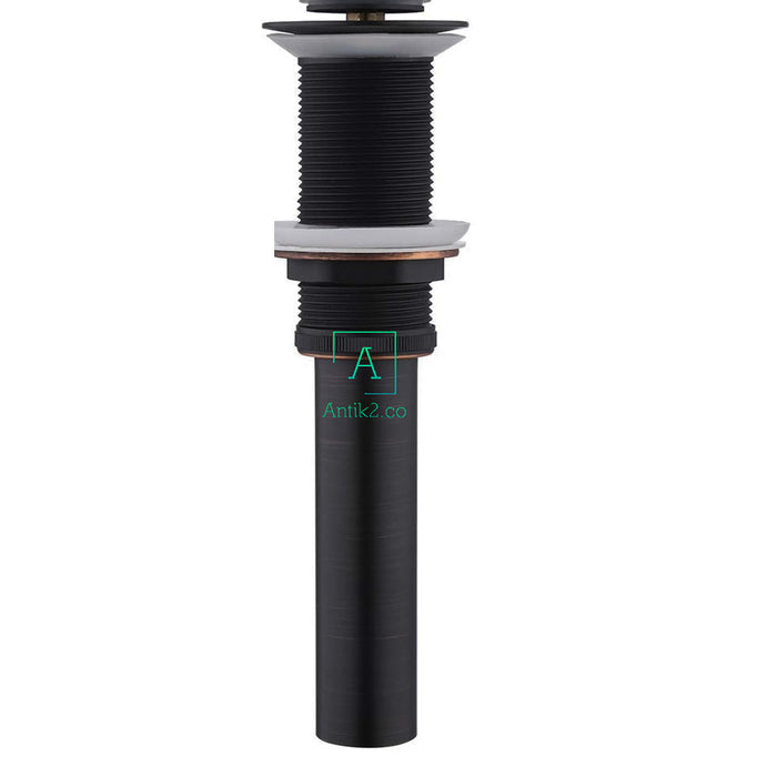 Desague Push  Lavamanos  Negro Atiguo Rosca Larga (11cm)