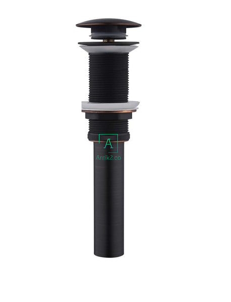 Desague Push  Lavamanos  Negro Atiguo Rosca Larga (11cm)