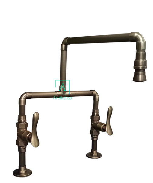 Grifería Mezclador Lavaplatos  8" Lyon Bronce Antiguo