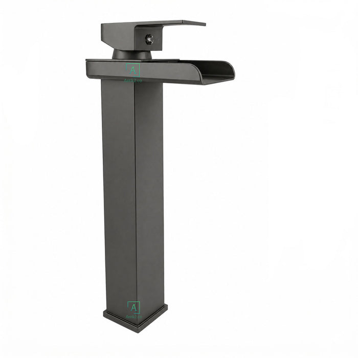 Mezclador Lavamanos Square Cascada Gun Gray