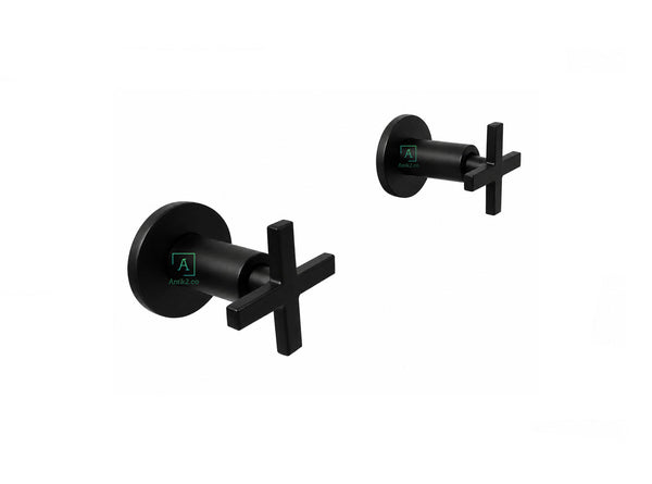 Mezclador Ducha 8" Flat Negro Mate.