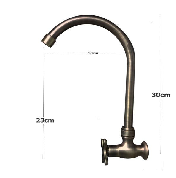 Griferia Vintage Trebol Pared Bronce Antiguo