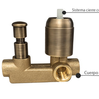 Mezclador Ducha Slim Redondo  Bronce Antiguo (Doble salida)