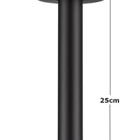 Tubo ducha  Techo Negro 25cm