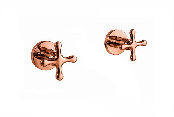 Mezclador Ducha 8" Trebol Oro rosa