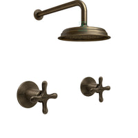 Mezclador Ducha Trebol  Vintage Bronce Antiguo + Ducha 20cm