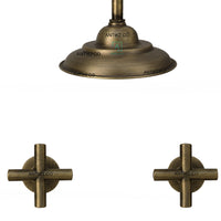 Mezclador vintage Bronce Antiguo + Ducha a techo 25cm