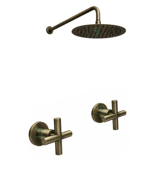 Set Mezclador Novo  + Ducha 20cm  Bronce antiguo