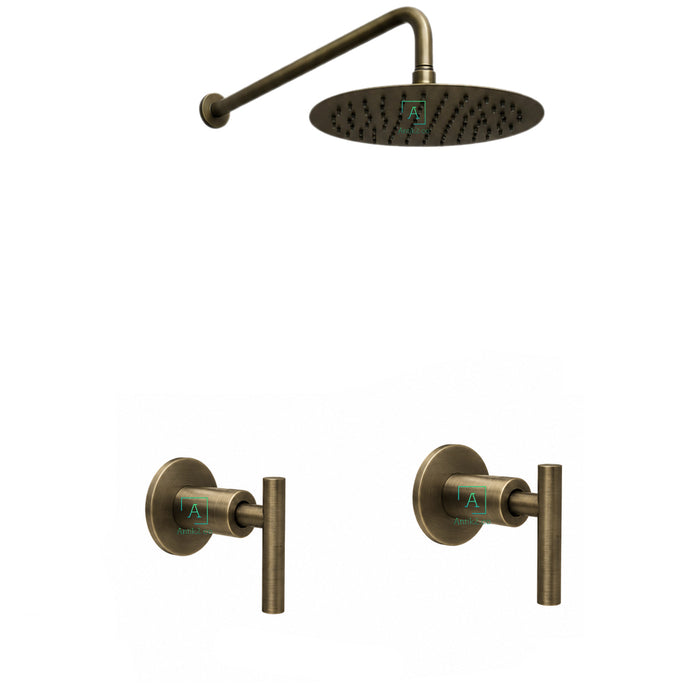 Set Mezclador Novo Pala + Ducha 25cm  Bronce antiguo