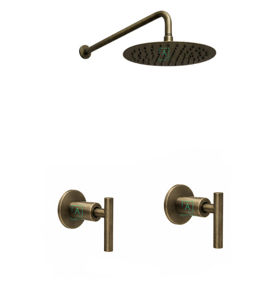 Set Mezclador Novo Pala  + Ducha 30cm  Bronce antiguo