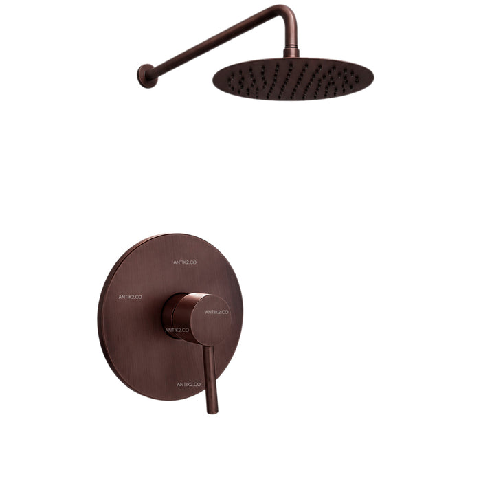 Mezclador Slim Cobre Antiguo + Ducha  20cm