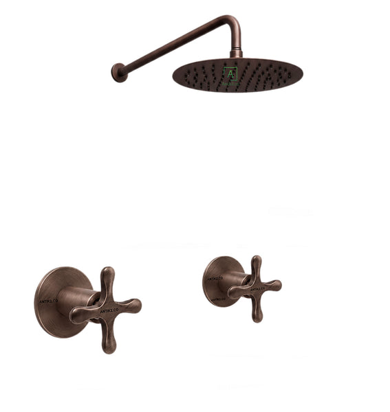 Mezclador Ducha Nantes  Cobre Antiguo + Ducha  20cm