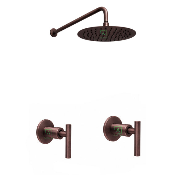Mezclador  Novo Pala Cobre Antiguo + Ducha  20cm