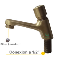 Llave push Lavamanos Bronce Antiguo