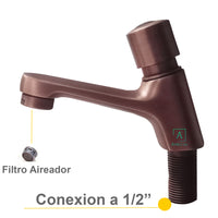 Llave push Lavamanos Cobre Antiguo