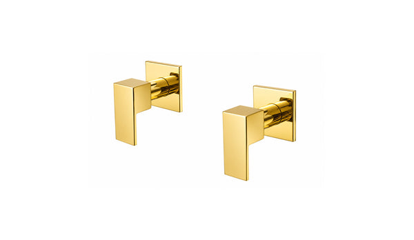 Mezclador Ducha 8" Manijas cuadradas Dorado