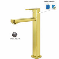 Mezclador  Monomando Cuadrado Dorado