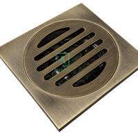 Rejilla piso Franjas 10x10cm con   Antirretorno Bronce Antiguo
