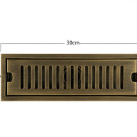 Rejilla piso Bronce Antiguo Rectangular  30cm