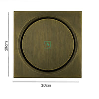 Rejilla piso Bronce Antiguo Con Tapa 10x10cm
