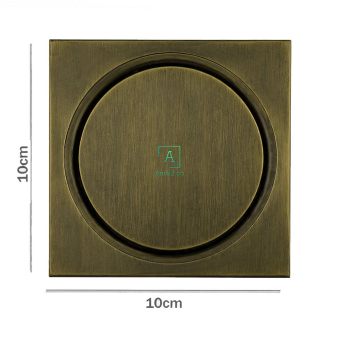 Rejilla piso Bronce Antiguo Con Tapa 10x10cm