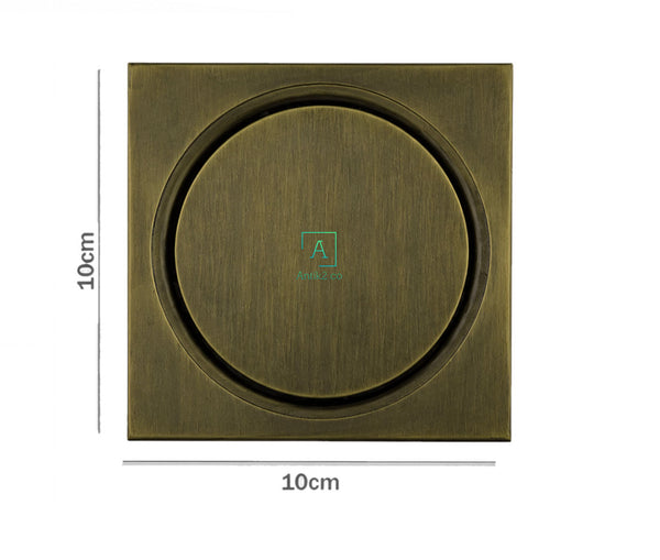 Rejilla piso Bronce Antiguo Con Tapa 10x10cm