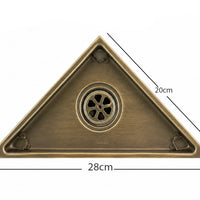 Rejilla Piso Triangle  Invisible Bronce Antiguo 28x20cm
