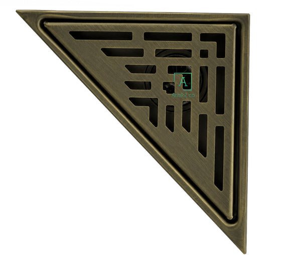 Rejilla Piso Triangle  Bronce Antiguo 28x20cm